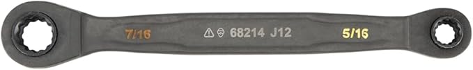 Klein Tools 68216 4-in-1 Reversible Ratcheting Box Wrench Set, Quad Wrench, SAE, 2-Piece, 1/4 to 3/4-Inch, Forged Steel, 90-Tooth
