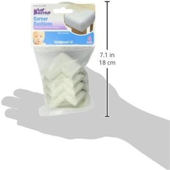 KidKusion 4- Piece Safety Corner Cushion; 4 Pack Off White; Child Proofing Corner Guard; Made in USA; Child Safety, Home Furniture Safety Bumper, Baby Proof Table Protector