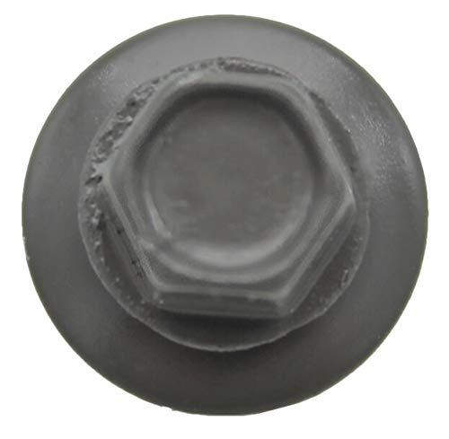 Metal Roofing Screws: (250) 10 x 1-1/2" Charcoal Hex Head Sheet Metal Roof Screw. Self Starting Metal to Wood siding Screws. EPDM Washer. Colored Head