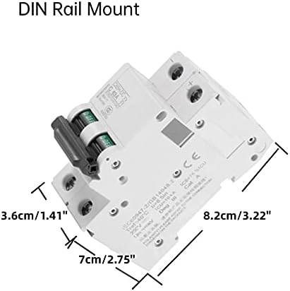 Miniature DC Circuit Breaker, 1pc 250V DC Breaker 2P Low Voltage Solar Circuit Breaker 16A/32A/63A for Short Circuit (63A)