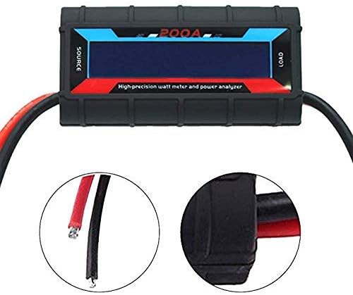 RGBZONE 200Amps Power Analyzer, High Precision RC Watt Meter with Digital LCD Screen for RC, Battery, Solar, Wind Power (200 Amps)