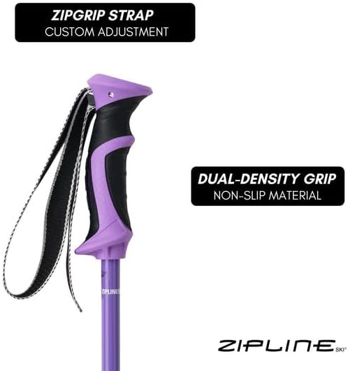 Zipline Lollipop 14.0 Graphite Carbon Composite Ski Poles – Lightweight, Durable, All-Mountain – Ergonomic Grip, Vibration Dampening, Ideal for Groomers and Freestyle. Choice of Skiers