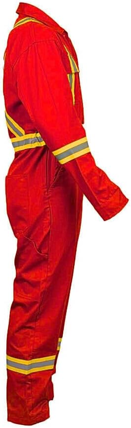 Just In Trend Safety Hi Vis Coverall with Leg Zipper – 100% Cotton, 7 oz