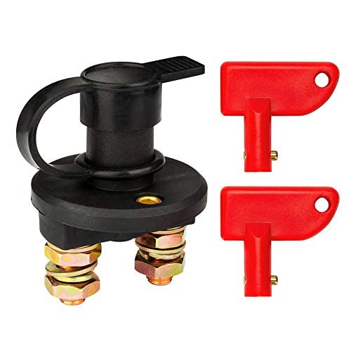 Jtron Car Battery Switch Disconnect 12v 200A Cut Off RV Battery Isolator Switch with 2 Keys for RV Ship Boat Small Yacht Camper Truck