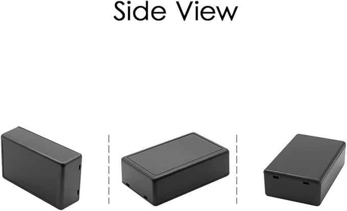 LeMotech Project Box 10 Pieces ABS Plastic Electrical Project Case Small Junction Box for Electronics Black 3.1 x 2.0 x 1.0 inch (80 x 50x 26 mm)