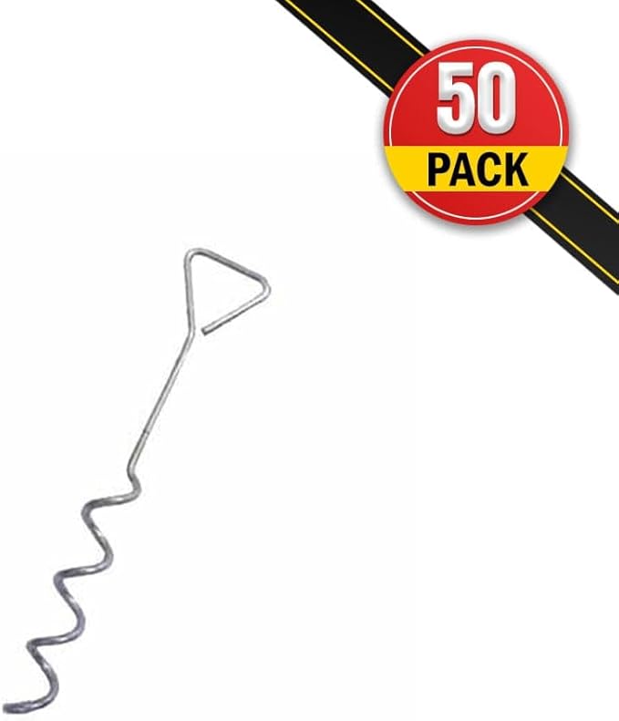 Mytee Products Hay Tarp Spiral Anchor Pins 16" Ground Stake (50 Pack)
