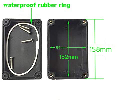 Electrical Box, Universal Junction Box,Dustproof Waterproof IP67 ABS Plastic Box,with 4pcs x M16 Cable Gland,6.2" x 3.5" x 2.4"/158 x 90 x 60mm,Black