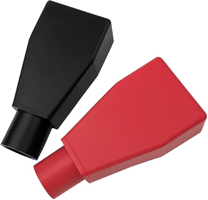 MGI SpeedWare Top Post Car Battery Terminal Boot Covers, Made in The USA, Red + Black Pair (2/0 AWG)