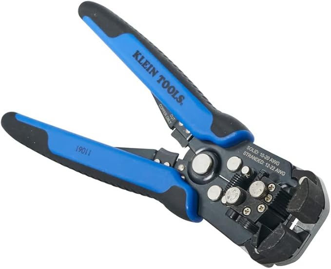 Klein Tools 80013 Wire Stripper / Ratcheting Crimper, Electrical Crimping Tool Kit with Automatic Wire Stripper and Ratcheting Insulated Terminal Crimper, 2-Piece