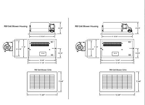 Tjernlund RB12X6W Register Booster Fan, Fits 6" x 12" Register, White