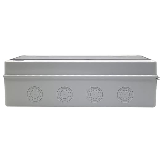 18 Din Rail Power Distribution Box Circuit Breaker Protector Cover Electrical Distribution Boxes Lid Gray with Terminal and DIN Rail for Miniature Circuit Breaker