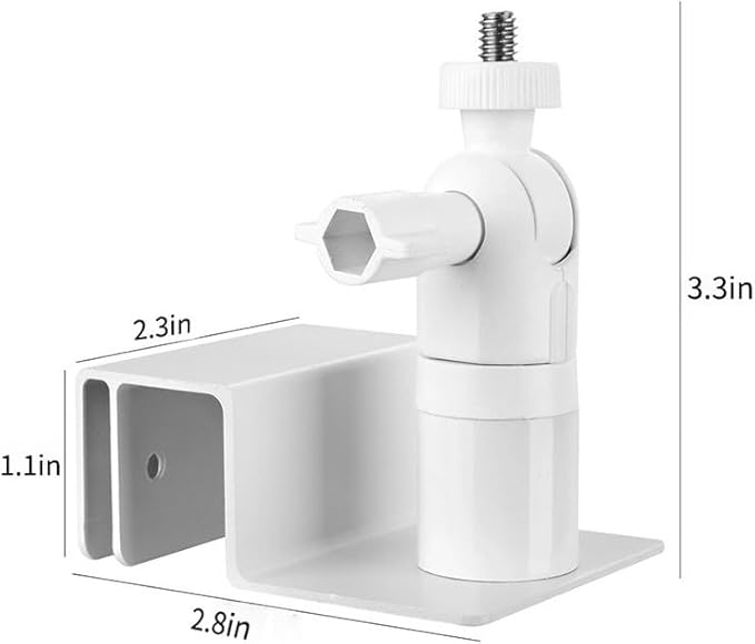 Gutter Mount for Ring, Arlo, Reolink Solar Panels, Universal Weatherproof Aluminum Alloy Eave Bracket, Durable Adjustable Mounting Clamp, Easy No-Drill Installation (White)
