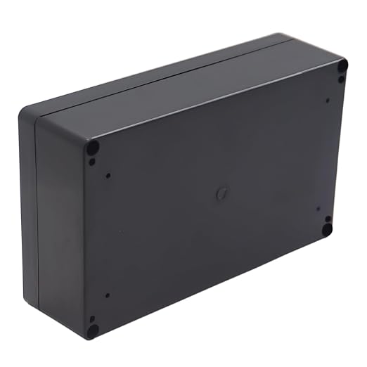 Junction Box IP65 Waterproof ABS Plastic Electrical Project Case Power Junction Boxes, Project Box with Fixed Ear Black 7.87x4.72x2.2 inch (200 x 120 x56 mm)