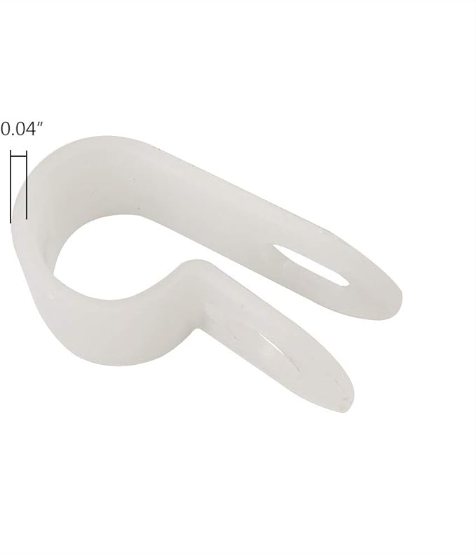 Cable Clamp R-Type Cable Clip Wire Clamp 5/16" Nylon Screw Mounting Cord Fastener Clips with Screws for Wire Management - White - 50 Pcs