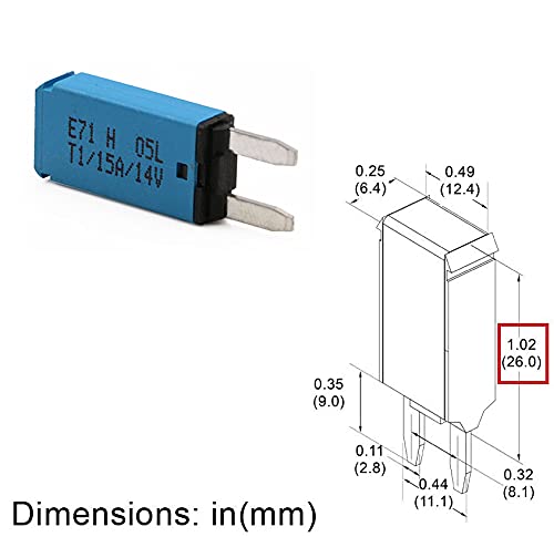 12V 15A Auto Reset Fuse Circuit Breaker ATM Low Profile, Blade Mini Self Resetting Fuses Breakers 12 Volt 15 Amp DC for Car Automotive Boat Marine RV Solar - UL Certified - Pack of 3