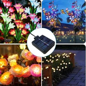 Solar Lantern Light Replacement Top ,LED Solar Panel Lantern Lid Lights Replacement Part for Outdoor Flower DIY Solar Flower Lights Garden Patio Decor (Square 2 pcs)