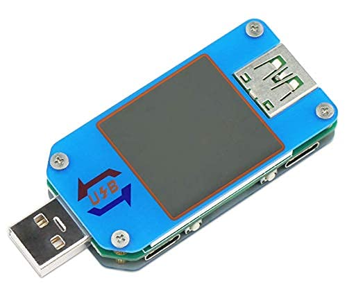 DROK USB Power Meter, DC 4-24V 5A LCD USB A&C Voltage Current Display USB Tester Multimeter, Test Speed of Charger Cables, Capacity of Power Bank, QC 2.0 3.0