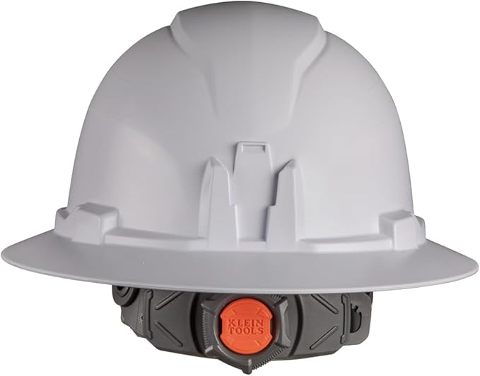 Klein Tools Hard Hat, Non-Vented Full Brim Style, Padded, Self-Wicking Odor-Resistant Sweatband, Tested up to 20kV