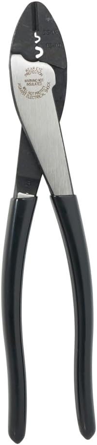 Klein Tools 1006 Cutting/Crimping Tool, Made in USA, Crimps 10 to 22 AWG Solderless Terminals and Connectors, with Wire Cutter in Tapered Nose