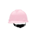MSA 495862 V-Gard Cap Style Safety Hard Hat With Fas-Trac III Ratchet Suspension | Polyethylene Shell, Superior Impact Protection, Self Adjusting Crown Straps - Standard Size in Pink