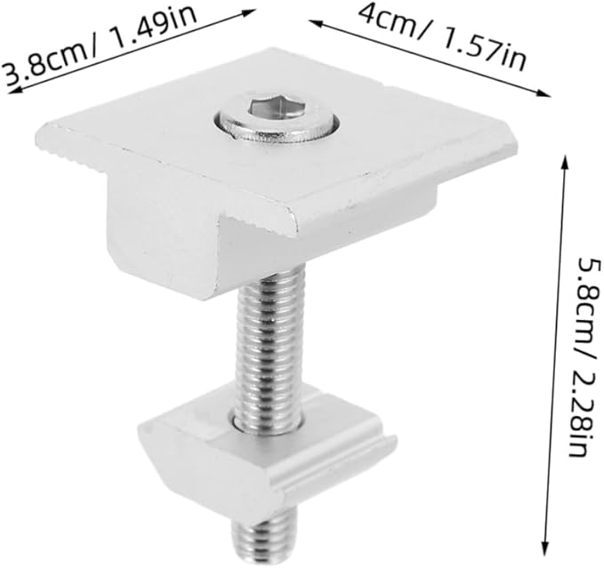 Solar Panel Mounting Accessories 4pcs Solar Panel Mid Clamps with T-Shaped Mid Clips for Cylindrical Head Screw