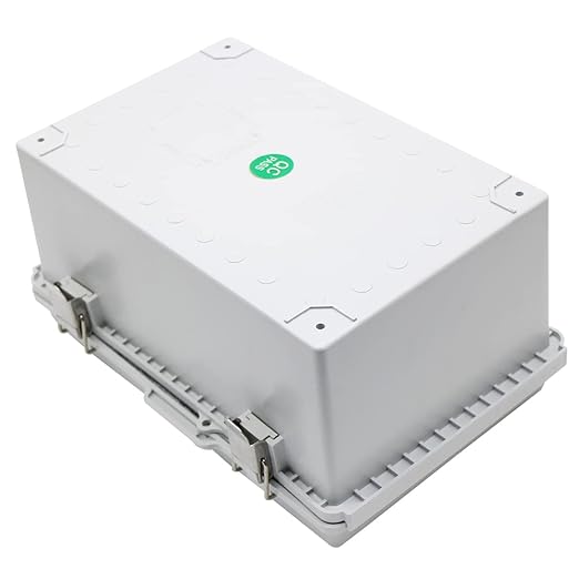 Clear Hinged Cover Stainless Steel Latch, IP67 Waterproof Electrical Weatherproof Junction Box, PVC Plastic Grey Case 11.4×7.5×5.5 inch（290×190×140mm）