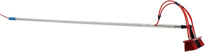 Reach Solar Panel Cleaning Brush Kit, 14" Width Cleaning Brush, Window Washing Equipment Kit with Telescopic Pole 65ft Water Hose Ideal for Snow Removal Windows Boats RVs Decks (19.69ft)