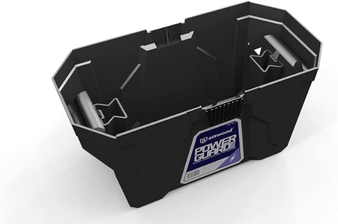attwood 9070-7 PowerGuard Pro – Marine Grade Weather Resistant Battery Box Designed for Marine, RV, Camping, Solar and More – Group 24/27 Series Batteries, Black
