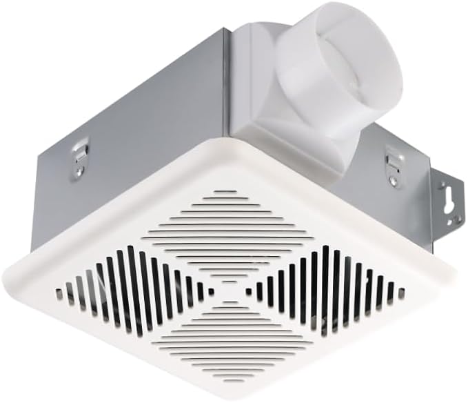 Tech Drive Very Quiet Bathroom Exhaust Fan - 50 CFM, 1.2 Sone, No Attic Access Needed, Energy Star Certified, Easy to Install,3-Inch Duct, Ceiling or Wall Mounted for Bathrooms Up to 55 Sq. Ft, White