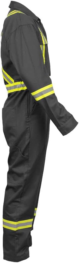 Just In Trend Safety Hi Vis Coverall with Leg Zipper – 100% Cotton, 7 oz