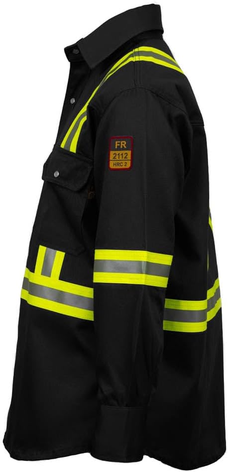 Flame Resistant High Visibility Hi Vis FR Shirt - 100% C - 7 oz