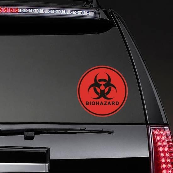 Biohazard ISO Safety Label Stickers – 4"x4" Vinyl Decals (Pack of 5), Weatherproof for Windows, Cars, Containers, Indoor/Outdoor Use