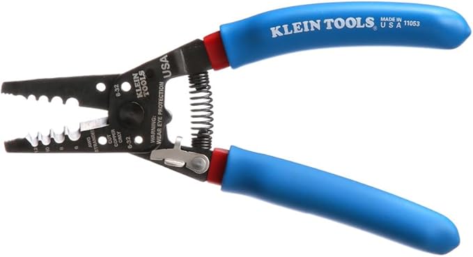 Klein Tools 11053 Klein-Kurve Wire Stripper and Cutter, Made in USA, Stripping / Cutting Tool for 6-12 AWG Stranded Wire, 7-1/8-Inch