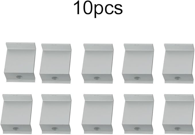 10 Pcs Adjustable Solar Panel Mount End Clamp, Solar Panel Attachment Mounting Bracket Roof Mount End Clips, Solar End Clamp Solar Panel Mounting Z Bracket Clamps(40mm)