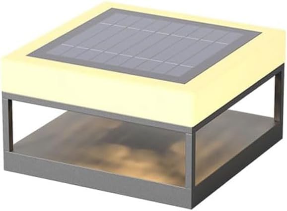 Solar Outdoor Column Lights IP65 Waterproof Column Cap Lamp Square Deck Pillar Lights Outdoor Exterior Solar Post Light for Outside Landscape Yard Pathway Garden Post Cap Light