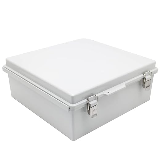 Large Hinged Cover Junction Box with Mounting Plate, Project Boxes Waterproof DIY Outdoor Electrical Enclosure, Low Voltage ABS Dustproof Case 13×13×5.1 inch(330×330×130mm)