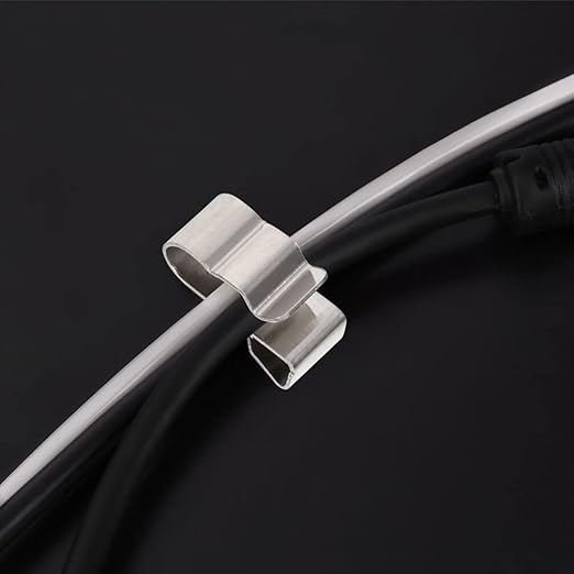 60pcs 301 Cord Wiring for Stainless Application Double- Clips Steel Silver Clamps Holder Clip Tie Suitable Double-Wire Trailer Boat Mm Panel Frame Auto Management Electrical