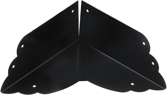 Mcredy 4 Pcs Table Corner Protectors Black Metal Corner Guards & Edge Protectors with Nails Corners Covers for Furniture Cabinet Shelf, 2.8"x2.8"x1.2"(LxWxH), Side Length 2.8"