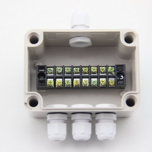 4.3"x 3.1" x 2.8" ABS IP66 Waterproof Universal Electrical CCTV Camera LED Project Enclosure Junction Box with 8P 15A Barrier Terminals,1IN/3 Out Cable Glands