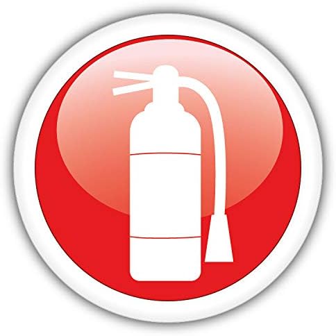Fire Extinguisher Glossy Sign Sticker for Scrapbooking, Calendars, Arts, Kids DIY Crafts, Album, Bullet Journals 50 Pack