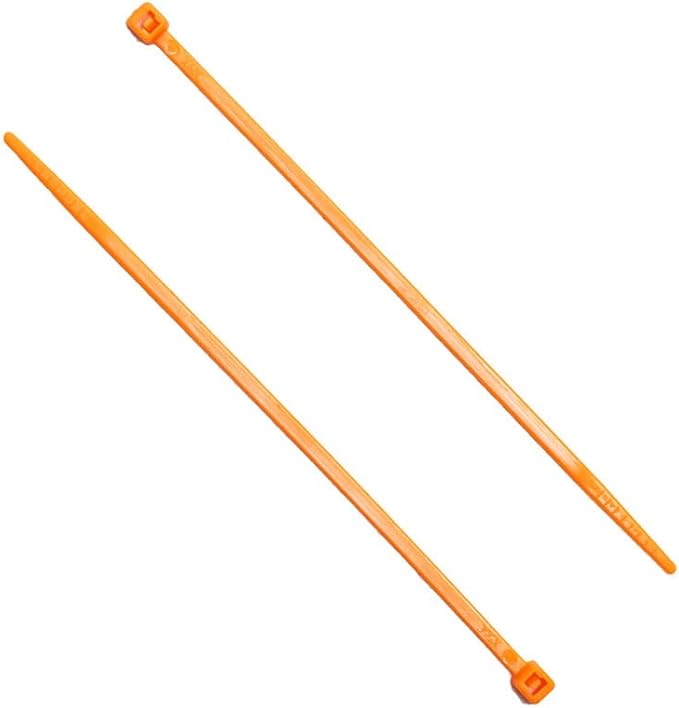 ZipTie.com 4-inch Fluoresent Orange Multi-Purpose Cable Tie, 18-lb Tensile Strength, 100-Pack