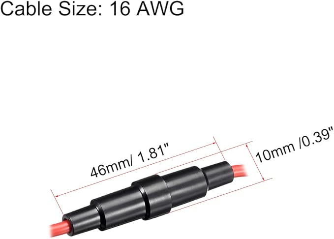 uxcell Inline Screw Type Fuse Holder 16 Gauge AWG 5Pcs for 5mm x 20mm Tube Fuse