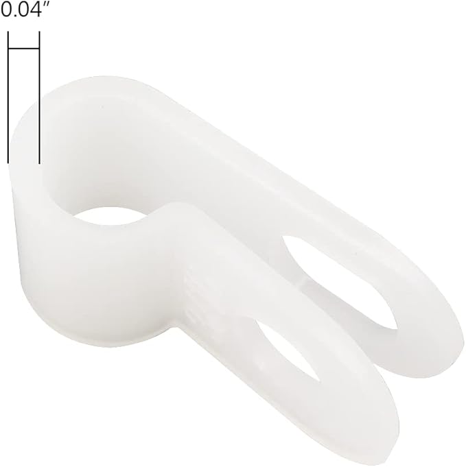 Cable Clamp R-Type Cable Clip Wire Clamp 3/16" Nylon Screw Mounting Cord Fastener Clips with Screws for Wire Management - White - 50 Pcs