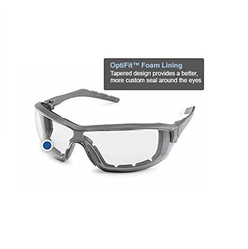 Gateway Safety 22GY0F Silverton Temple Version Safety Glass, Gray Frame- Clear in/Out Mirror FX2 Anti-Fog Lens