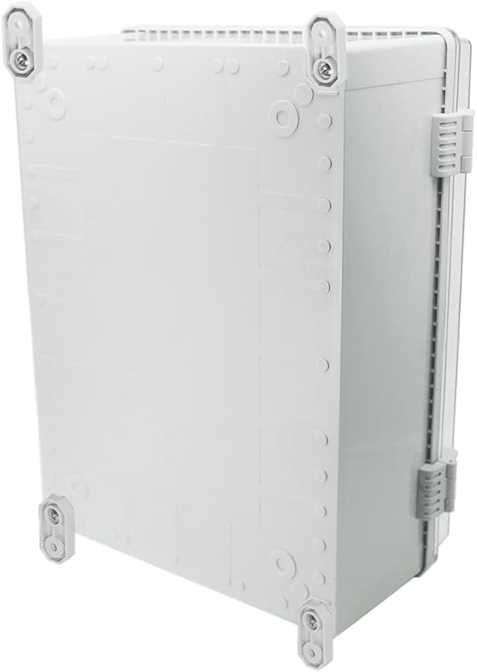 Zulkit Junction Box ABS Plastic Waterproof IP65 Electrical Boxes Hinged Shell Clear Cover Outdoor Universal Project Enclosure with Mounting Plate and Wall Brackets 15.7x11.8 x7.1 inch(400x300x180mm)