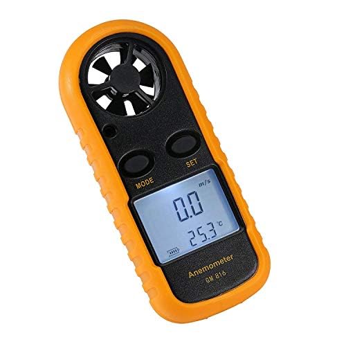 Anemometer Handheld, Lightweight air Velocity Measurement Thermometer, Digital LCD Backlight Anemometer, Suitable for Weather, Windsurfing, Kite, Sailing, Surfing, Fishing