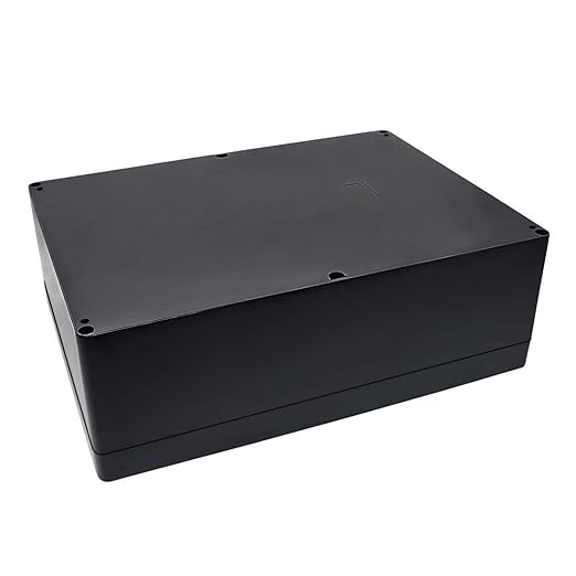 LeMotech ABS Plastic Electrical Project Case Power Junction Box, Project Box Black 10.4" x 7.2" x 3.7" (263 x 182 x 95 mm)(Pack of 1)