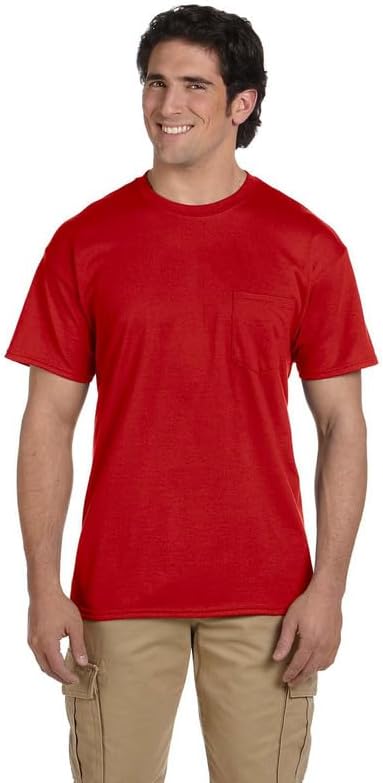 Gildan Unisex Adult DryBlend Workwear T-Shirts with Pocket, 2-Pack