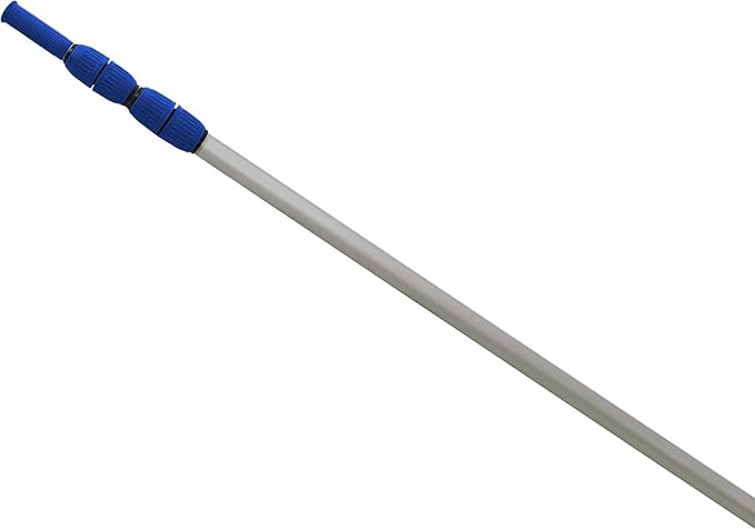 Aqua Select 8-16 Foot Telescoping Pool Vacuum Pole | Heavy Duty Aluminum Pole for Leaf Skimmers, Pool Brushes and Vacuum Heads | Expandable Swimming Pool Pole | Blue