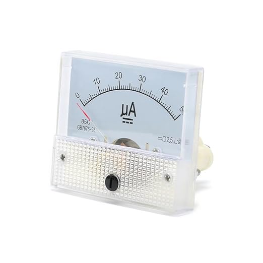 85C1 DC Pointer Ammeter Analog Meter 50UA Rectangle Panel Mounted Current Meter Ammeter Tester 0-50 UA DC 85C1 65 * 56MM